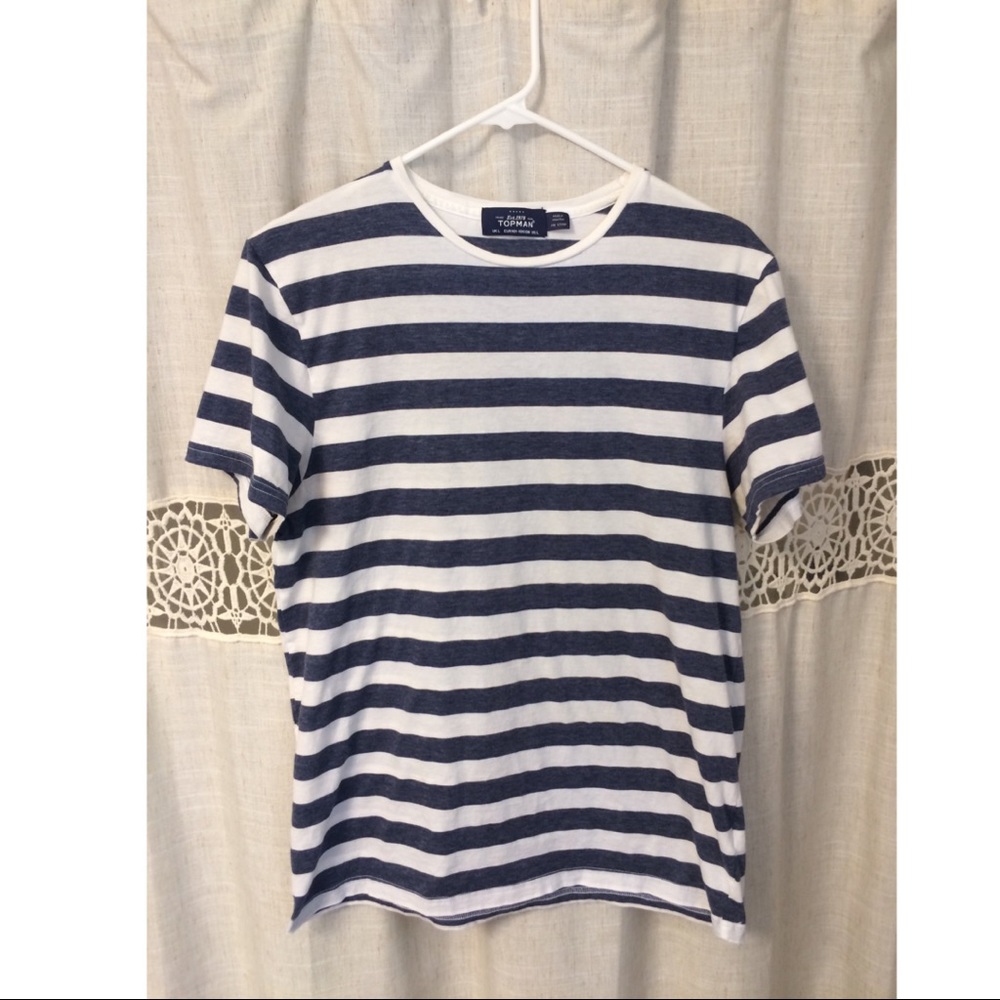 Topman slate blue and white shirt, size US Large